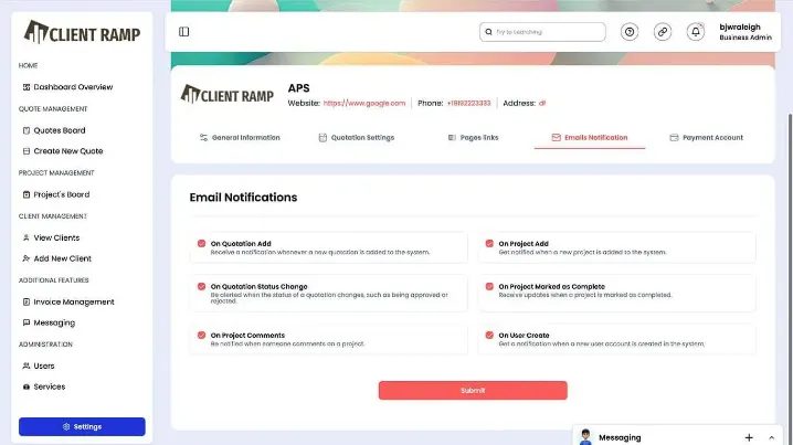 Manage user settings and your subscriptions for your profile.