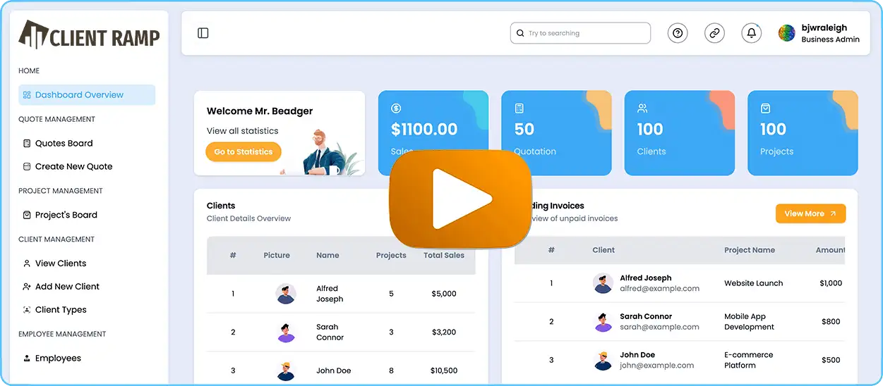 Project Management, Quote and Invoice Subscription