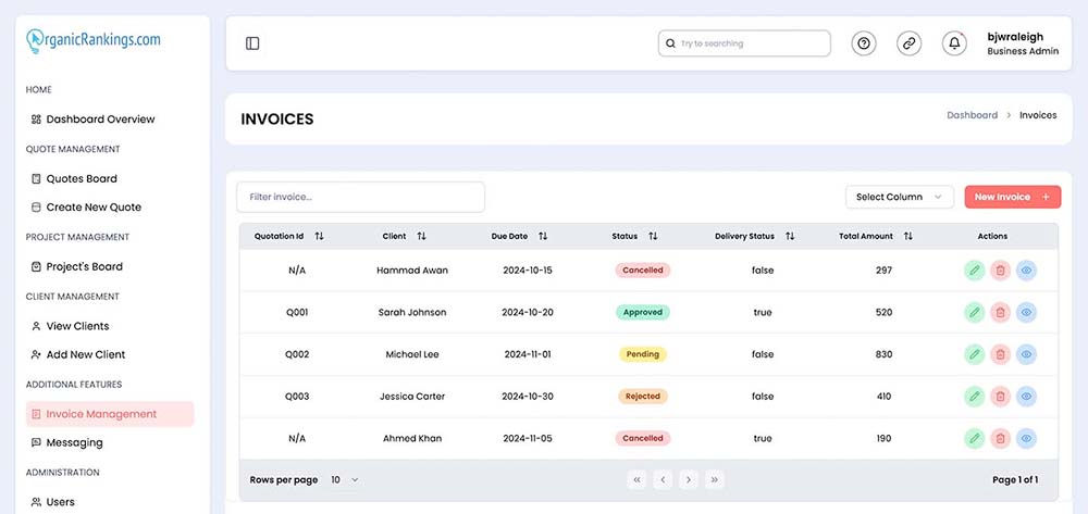 Managing Invoices